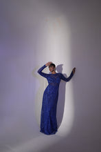 Load image into Gallery viewer, Blue embroidered gown set
