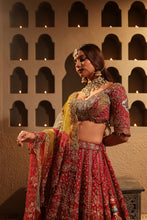 Load image into Gallery viewer, Maroon embroidered lehenga set
