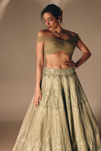 Load image into Gallery viewer, GREEN BRIDAL LEHENGA SET
