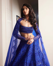 Load image into Gallery viewer, Blue Mirielle Lehenga set

