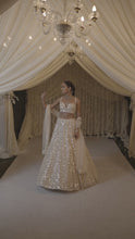 Load and play video in Gallery viewer, Ivory Sequin Lehenga Set
