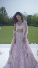 Load and play video in Gallery viewer, Blush Pink Sequin Lehenga Set
