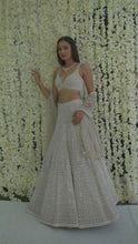 Load and play video in Gallery viewer, Grey Pearl Lehenga Set
