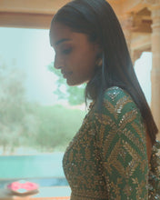 Load and play video in Gallery viewer, Sea Green Anarkali Set
