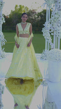 Load and play video in Gallery viewer, Lemon Yellow Mirror Work Lehenga Set
