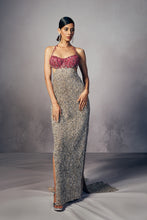 Load image into Gallery viewer, Cecilé Column gown with coat tails
