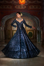Load image into Gallery viewer, Charcoal Grey Jacket Lehenga Set
