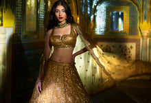 Load image into Gallery viewer, Copper Sequin Lehenga Set
