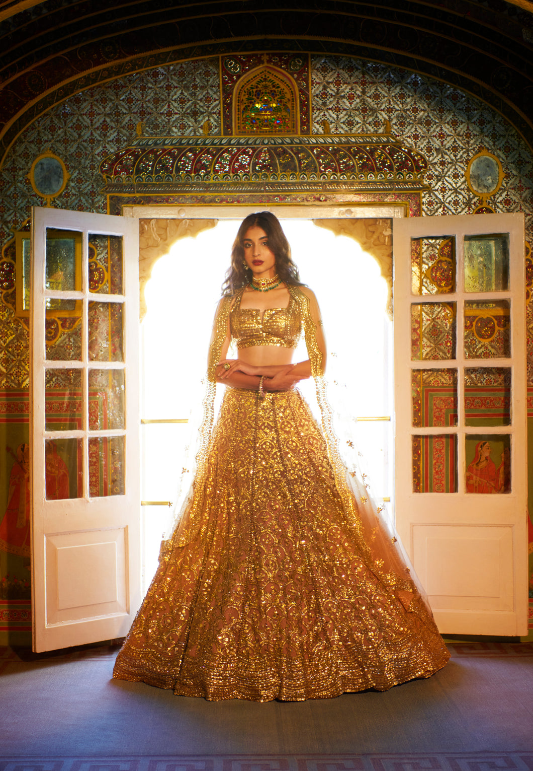 Copper Sequin Lehenga Set