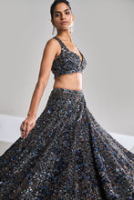 Load image into Gallery viewer, Chocolate Brown Sequin Lehenga Set
