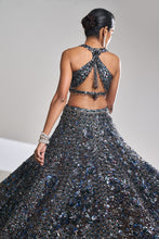 Load image into Gallery viewer, Chocolate Brown Sequin Lehenga Set
