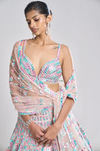 Load image into Gallery viewer, Pastel Multi-Coloured Mirror Work Lehenga Set
