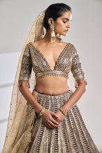 Load image into Gallery viewer, Deep Wine Sequin Lehenga Set
