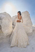 Load image into Gallery viewer, Cream Three-Dimensional Lehenga Set
