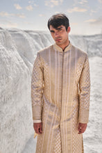 Load image into Gallery viewer, Two -Tone Beige Gota Patti Sherwani Set
