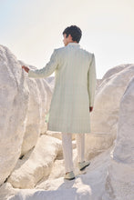 Load image into Gallery viewer, Sea Green Pearl Open Sherwani Set
