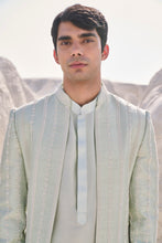 Load image into Gallery viewer, Sea Green Pearl Open Sherwani Set
