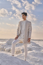 Load image into Gallery viewer, Nude Cream Open Sherwani Set
