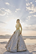 Load image into Gallery viewer, Cream Gold Mirror Work Lehenga Set
