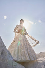 Load image into Gallery viewer, Cream Three-Dimensional Lehenga Set
