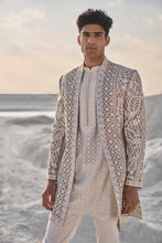 Load image into Gallery viewer, Nude Cream Open Sherwani Set
