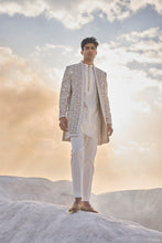 Load image into Gallery viewer, Nude Cream Open Sherwani Set

