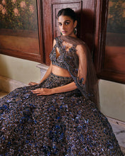 Load image into Gallery viewer, Chocolate Brown Sequin Lehenga Set
