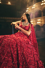 Load image into Gallery viewer, Red Sequin Lehenga Set
