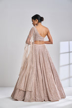 Load image into Gallery viewer, Rose Gold Pearl Lehenga Set
