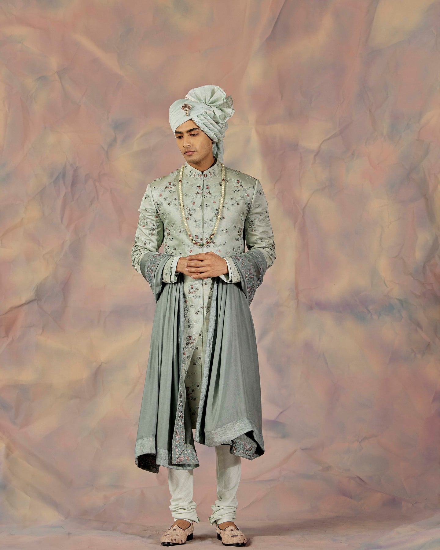 Eau de Nil Sherwani Set