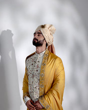 Load image into Gallery viewer, Ivory Ochre Sherwani Set
