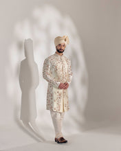 Load image into Gallery viewer, Ivory Ochre Sherwani Set
