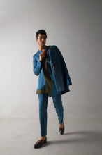 Load image into Gallery viewer, Teal Blue Pintuck Trousers
