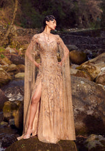 Load image into Gallery viewer, Penny Blossom Golden Fitted Bridal Gown
