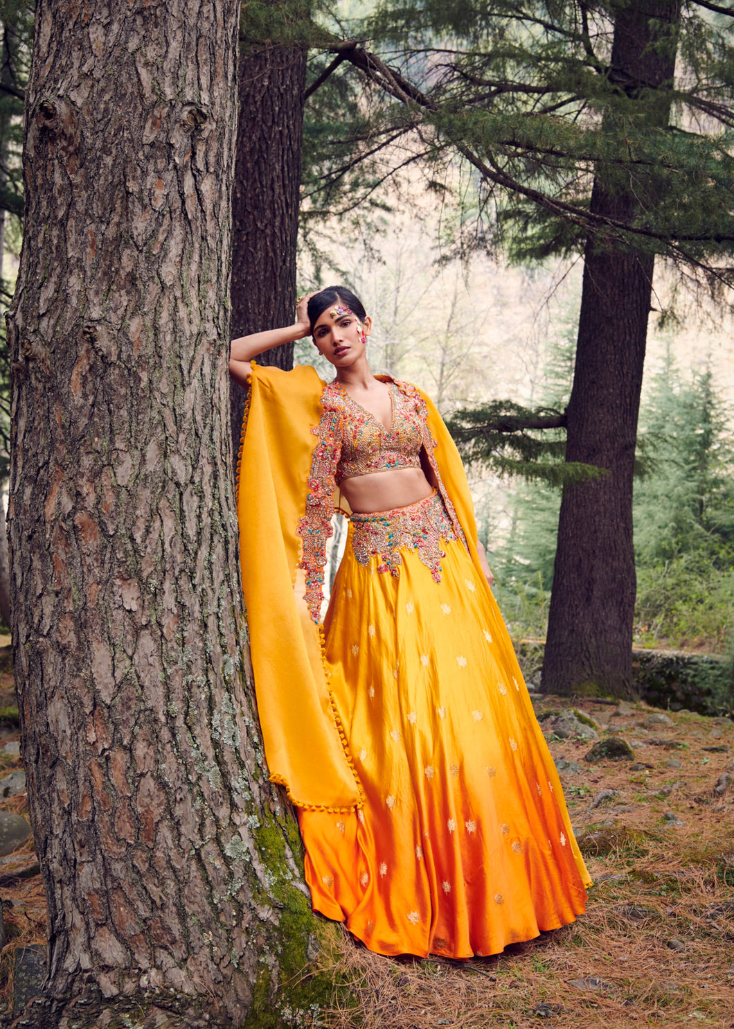Navajo Satin Hand Woven Lehenga Set