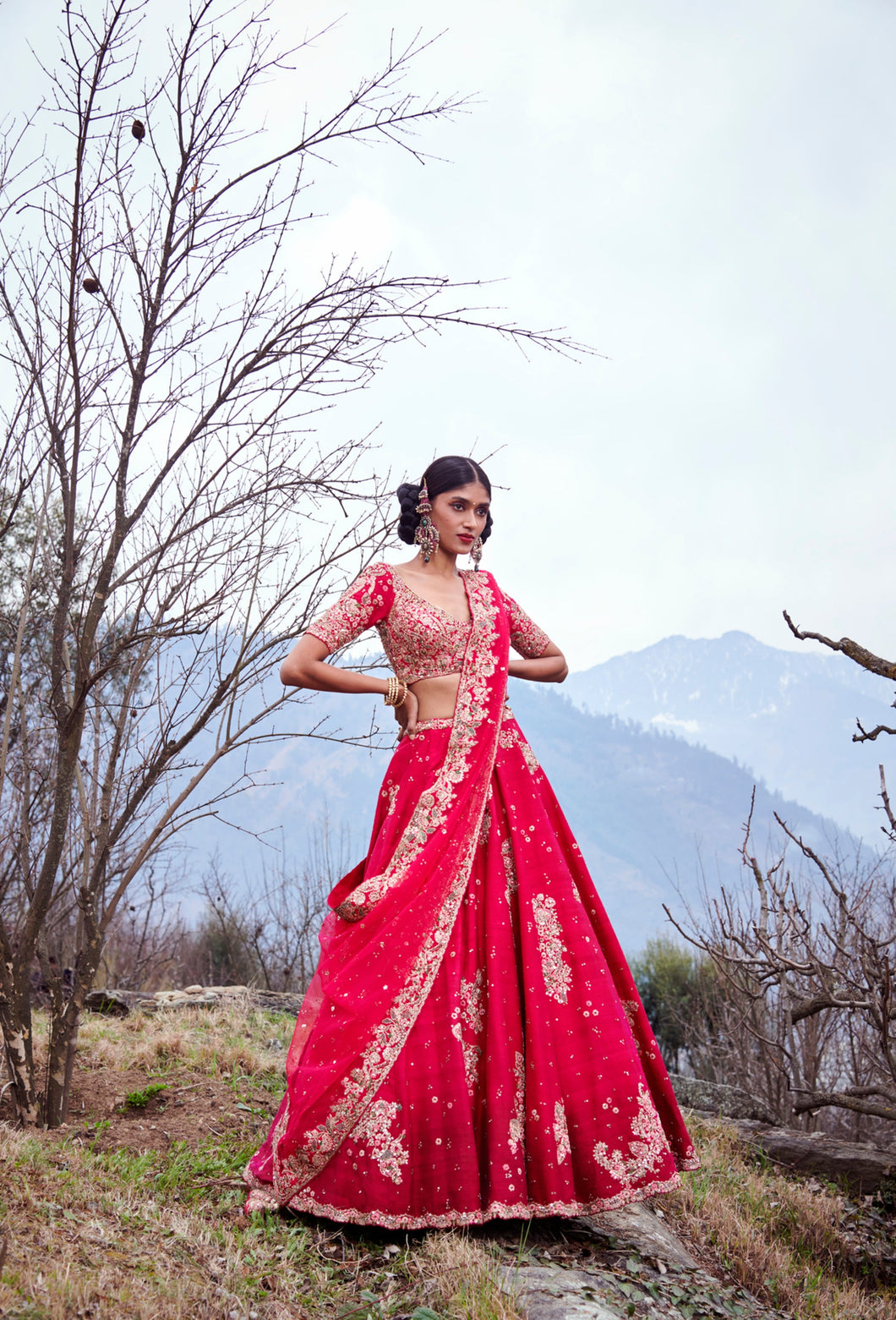 Prussion Raw Silk Lehenga Set