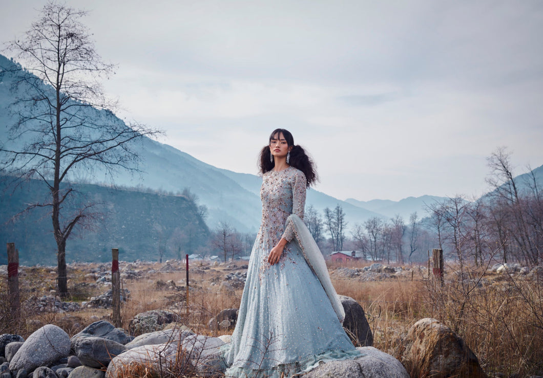 Wewak Chiffon Kurta-Lehenga Set