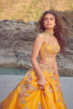 Load image into Gallery viewer, Carmine Organza Lehenga Set
