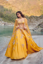 Load image into Gallery viewer, Carmine Organza Lehenga Set
