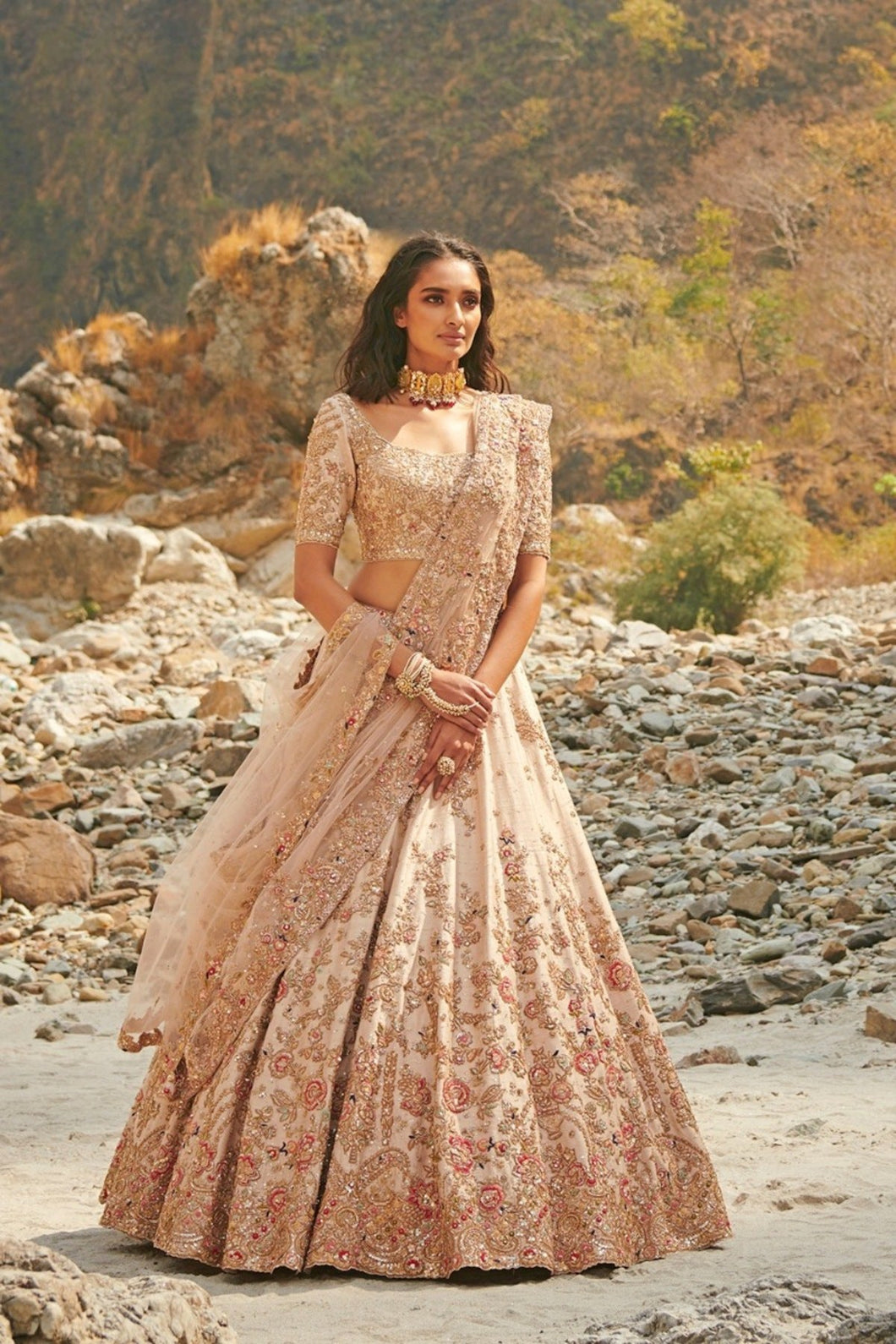 Ivory Silk Lehenga Set