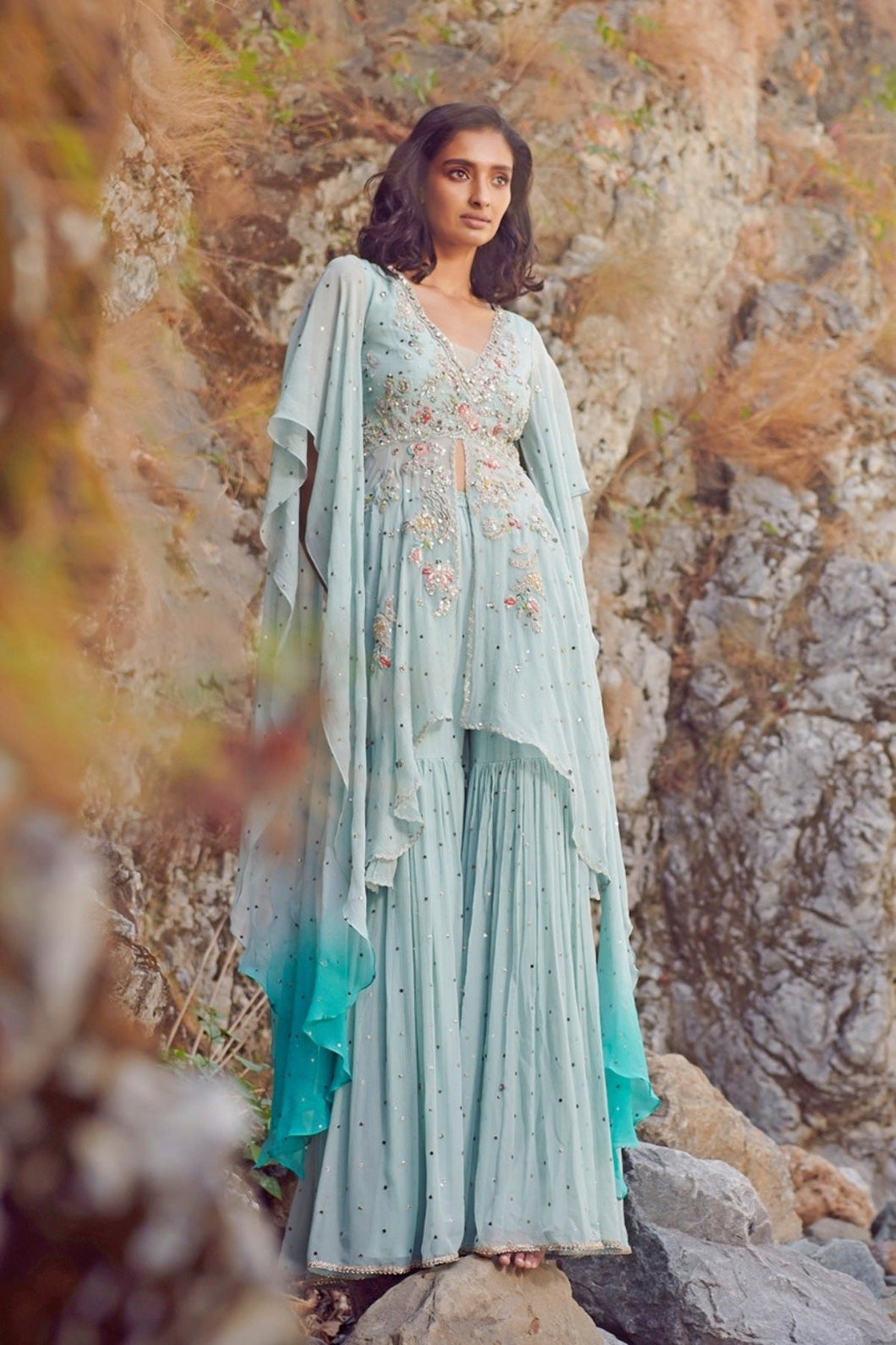 Riviera Chiffon Kurta-Sharara Set