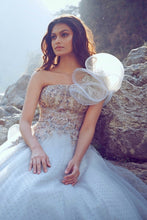 Load image into Gallery viewer, Silver-Grey Organza Gown
