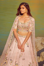 Load image into Gallery viewer, Pink Organza Lehenga Set
