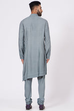 Load image into Gallery viewer, Chateau Grey Shoulder buttoned Kurta set
