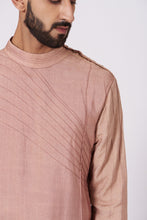 Load image into Gallery viewer, Champagne Shoulder buttoned Kurta set
