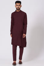 Load image into Gallery viewer, Wine Shoulder buttoned Kurta set
