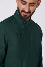 Load image into Gallery viewer, Emerald Green drape Kurta
