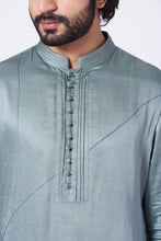 Load image into Gallery viewer, Chateau grey Silk Kurta set
