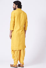 Load image into Gallery viewer, Yellow silk kurta set
