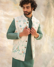 Load image into Gallery viewer, Handpaint Ivory nehru jacket
